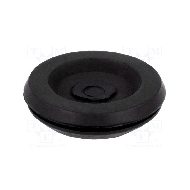 50 pcs : 100200 - Grommet, with bulkhead, Ømount.hole: 25.2mm, Øhole: 16mm, black