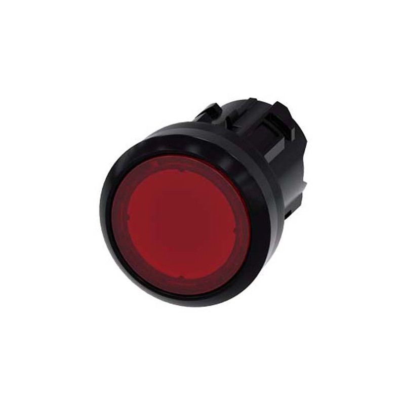 1 pcs - Siemens SIRIUS ACT Series Red Latching Push Button, 22mm Cutout, IP66, IP67, IP69K