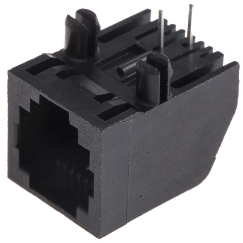 1 pcs - TE Connectivity 5555165 Series Female RJ11 Connector, Through Hole, Cat3, UTP Shield