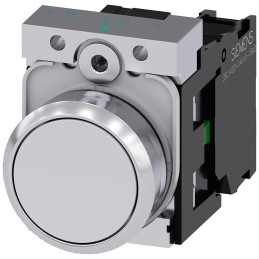 1 pcs - Siemens SIRIUS ACT Series Push Button Complete Unit, Panel Mount, 22mm Cutout, SPST