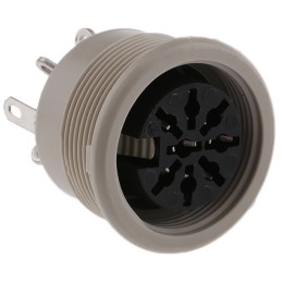 1 pcs - Hirschmann, MAB 8 Pole Din Socket, DIN 45326, 4A, 34 V ac/dc IP30, Screw Lock, Female, Panel Mount