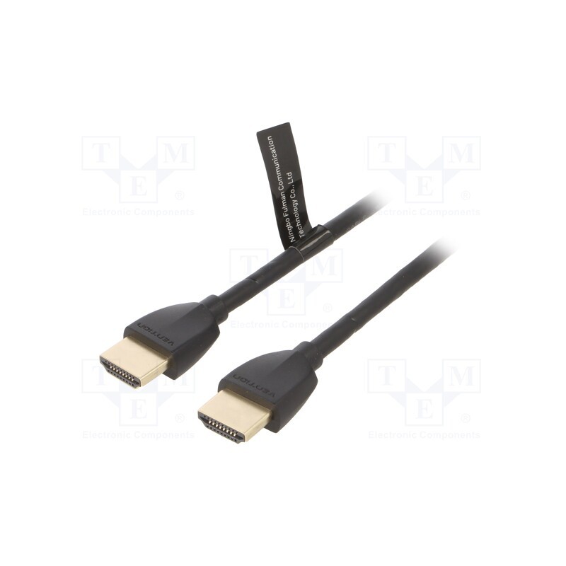 10 pcs : AAIBF - Cable, HDMI 2.0, HDMI plug,both sides, PVC, 1m, black, 32AWG