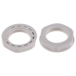 50 pcs - RS PRO Grey Nylon 66 Cable Gland Locknut, M20 Thread, IP68