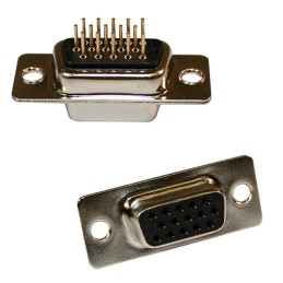 1 pcs - Norcomp 180 44 Way Through Hole D-sub Connector Plug, 2.29mm Pitch, with 4-40 Spacer/Board Lock