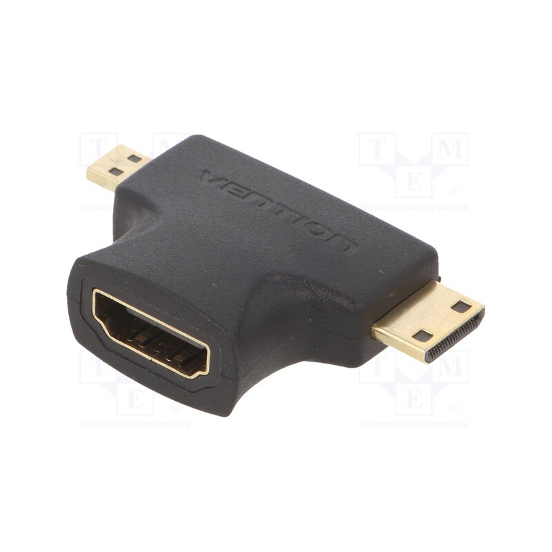 10 pcs : AGFB0 - Adapter, HDMI socket,micro HDMI plug,mini HDMI plug, black