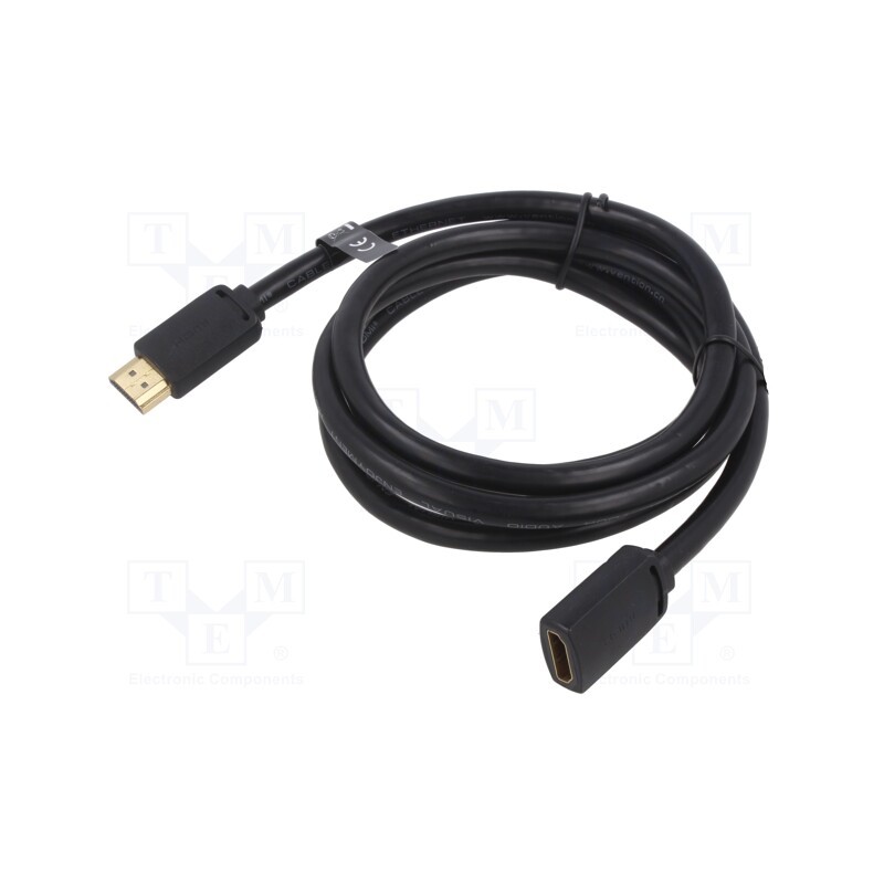 10 pcs : AHCBG - Cable, HDMI 2.0, HDMI socket,HDMI plug, PVC, Len: 1.5m, black