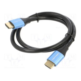 10 pcs : ALHSE - Cable, HDCP 2.2,HDMI 2.0, HDMI plug,both sides, PVC, Len: 0.75m