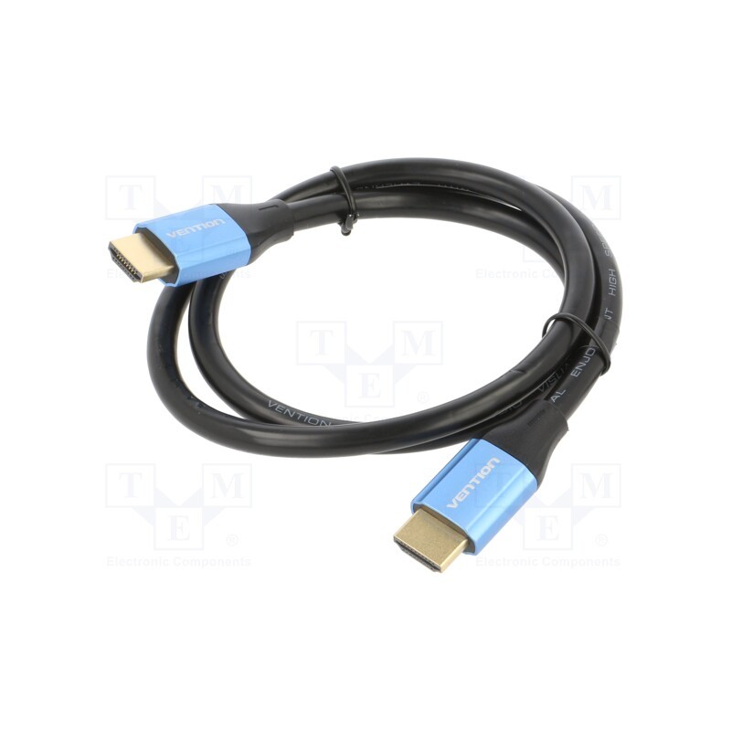10 pcs : ALHSE - Cable, HDCP 2.2,HDMI 2.0, HDMI plug,both sides, PVC, Len: 0.75m