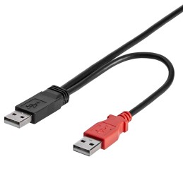 1 pcs - StarTech.com USB 2.0 Cable, Male USB A x 2 to Male Micro USB B Cable, 0.9m