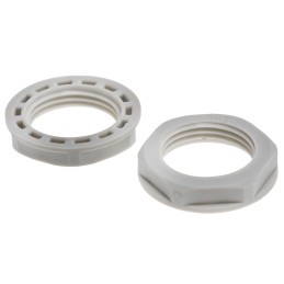 50 pcs - RS PRO Grey Nylon 66 Cable Gland Locknut, PG11 Thread, IP68