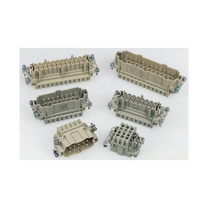 1 pcs - Epic Contact Heavy Duty Power Connector Insert, 16A, Male, H-BE Series, 6 Contacts