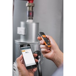 1 pcs - Testo 805i Bluetooth Infrared Thermometer, -30°C Min, ±2.5 °C Accuracy, °C Measurements With RS Calibration