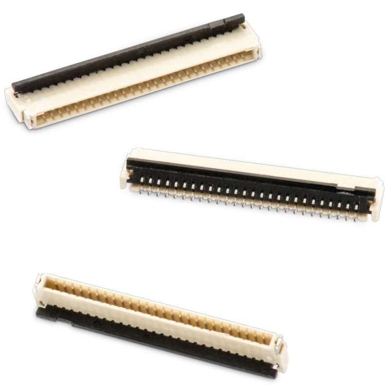 10 pcs - Wurth Elektronik, WR-FPC, 687 0.5mm Pitch 24 Way Horizontal Male FPC Connector, ZIF Top and Bottom contact