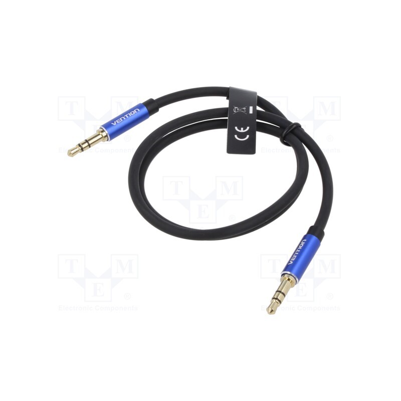 10 pcs : BAWLF - Cable, Jack 3.5mm 3pin plug,both sides, 1m, Plating: gold-plated