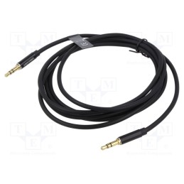 10 pcs : BAXBD - Cable, Jack 3.5mm 3pin plug,both sides, 0.5m, black