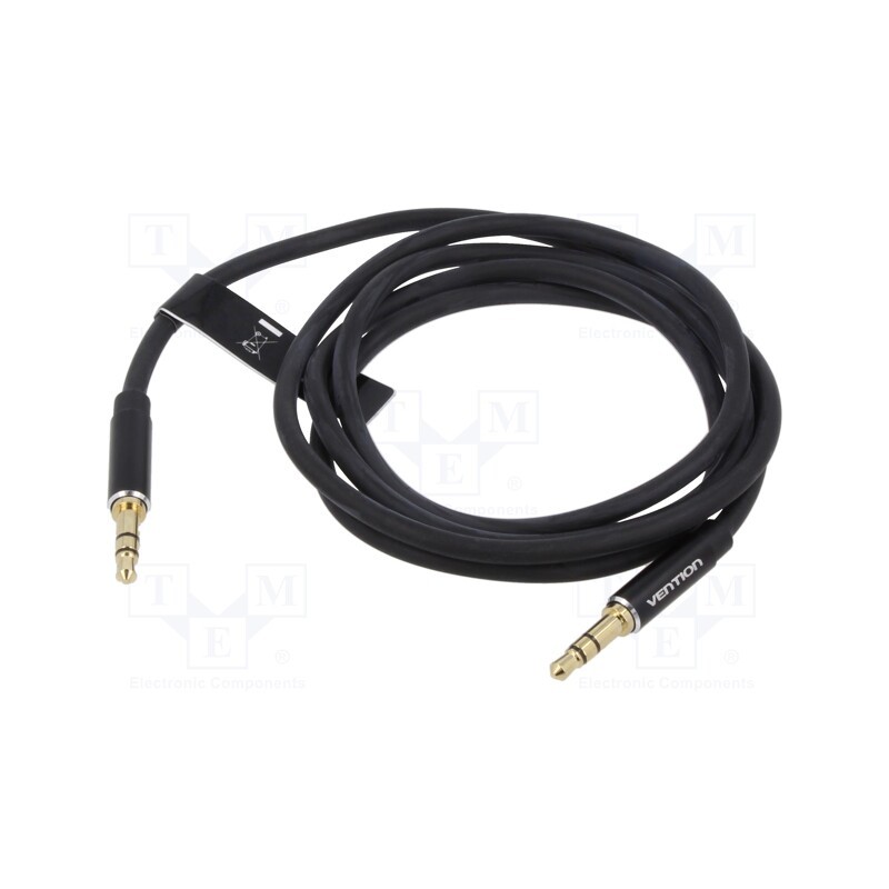 10 pcs : BAXBF - Cable, Jack 3.5mm 3pin plug,both sides, 1m, Plating: gold-plated