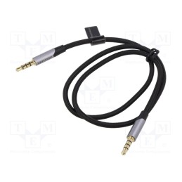 10 pcs : BAXLF - Cable, Jack 3.5mm 3pin plug,both sides, 1m, Plating: gold-plated
