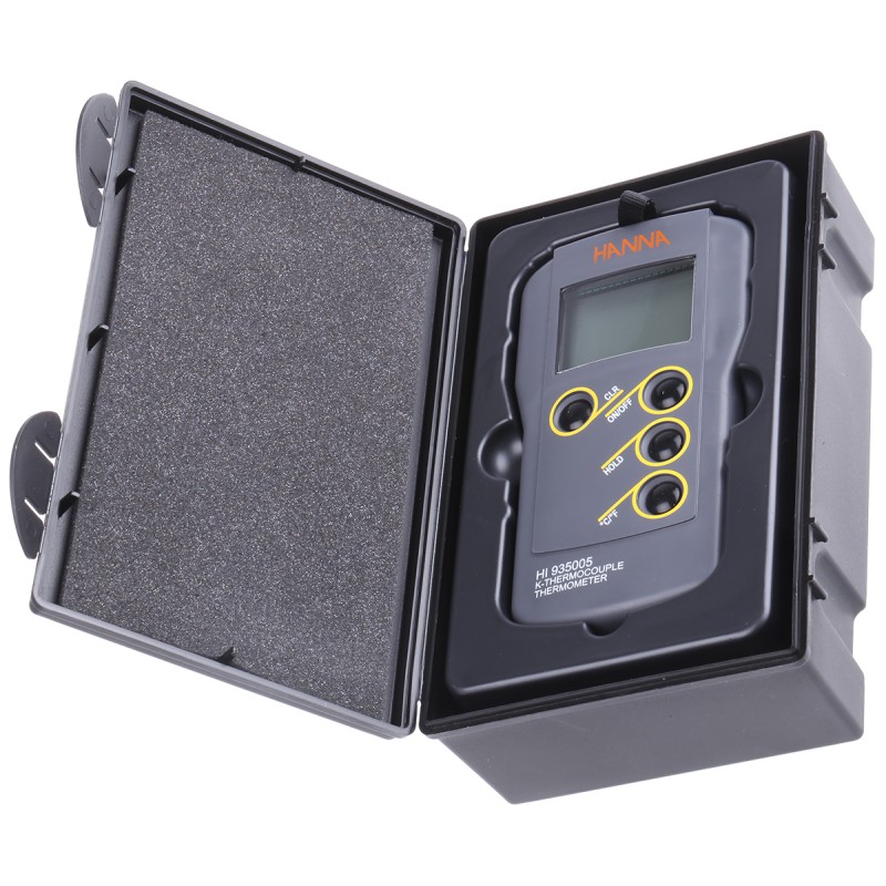 1 pcs - ELC HI 935005 Wired Digital Thermometer, K Probe, 1 Input(s), +1350°C Max, ±0.2 °C Accuracy - SYS Calibration