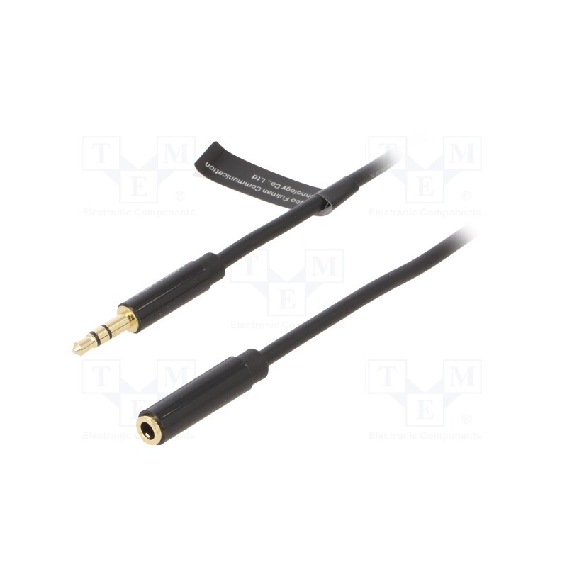 10 pcs : BBZBF - Cable, Jack 3.5mm socket,Jack 3.5mm plug, 1m, black, PVC