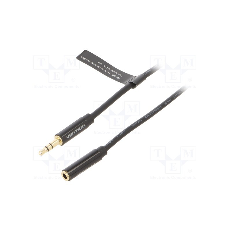 10 pcs : BBZBH - Cable, Jack 3.5mm socket,Jack 3.5mm plug, 2m, black, PVC