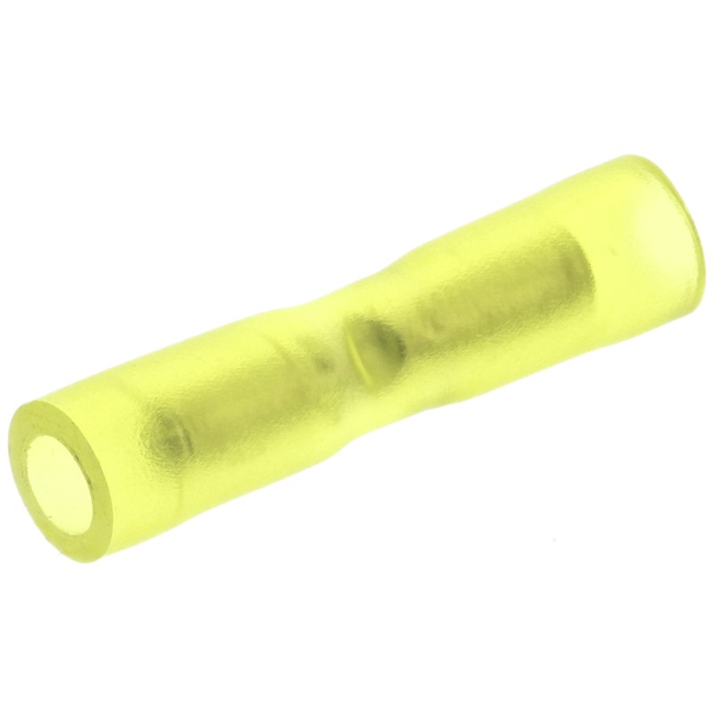 20 pcs - 321026 TE Connectivity, PLASTI-GRIP Butt Splice Connector, Yellow, Insulated, Tin 26 - 22 AWG