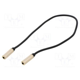 10 pcs : BFABY - Cable, Jack 3.5mm 3pin socket,both sides, 0.3m, black