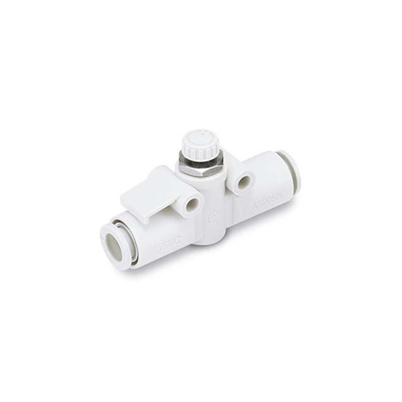 1 pcs - SMC AS100 Series Threaded Speed Controller, M5 Inlet Port x 4mm Tube Outlet Port