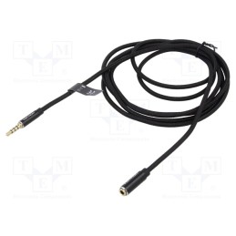 10 pcs : BHCBD - Cable, Jack 3.5mm 4pin socket,Jack 3,5mm 4pin plug, 0.5m, black