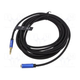 10 pcs : BHCLD - Cable, Jack 3.5mm 4pin socket,Jack 3,5mm 4pin plug, 0.5m, black