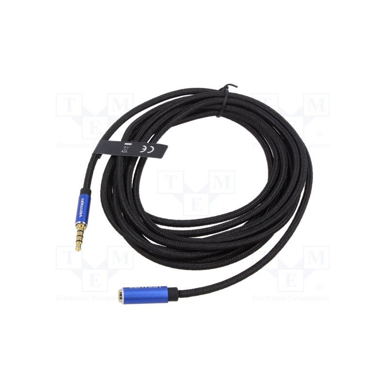 10 pcs : BHCLD - Cable, Jack 3.5mm 4pin socket,Jack 3,5mm 4pin plug, 0.5m, black