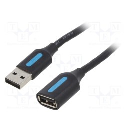 10 pcs : CBIBH - Cable, USB 2.0, USB A socket,USB A plug, nickel plated, 2m, black