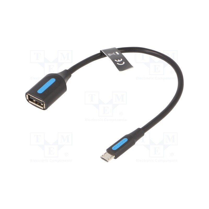 10 pcs : CCUBB - Cable, USB 2.0, USB A socket,USB B micro plug, nickel plated