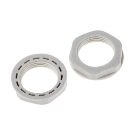 50 pcs - RS PRO Grey Nylon 66 Cable Gland Locknut, PG13.5 Thread, IP68