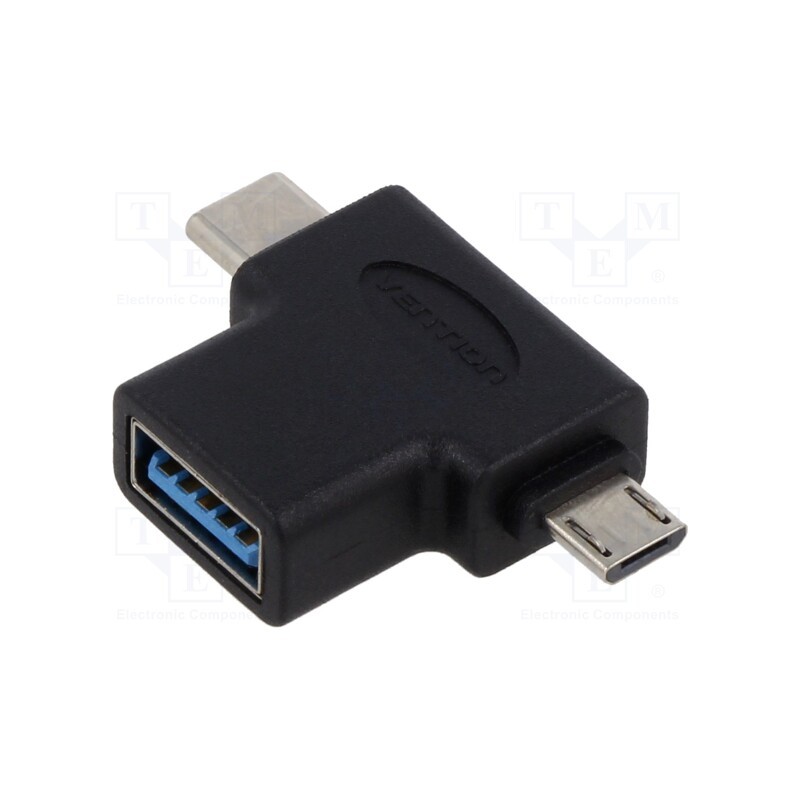10 pcs : CDIB0 - Adapter, OTG,USB 3.0, USB A socket,USB B micro plug,USB C plug