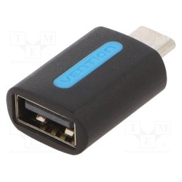 10 pcs : CDTB0 - Adapter, USB 2.0, USB A socket,USB C plug, nickel plated, black