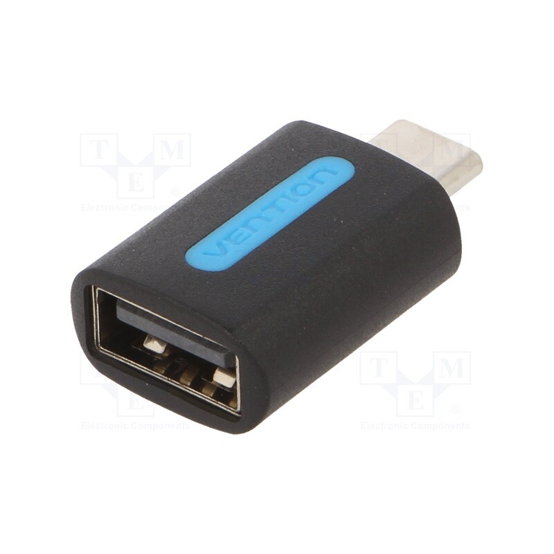 10 pcs : CDTB0 - Adapter, USB 2.0, USB A socket,USB C plug, nickel plated, black