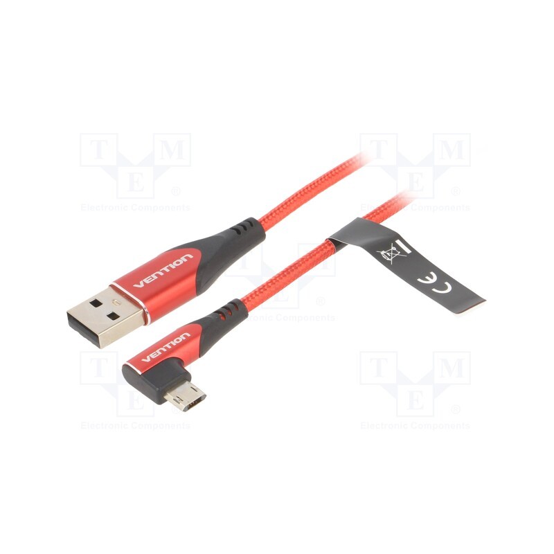 10 pcs : COBRF - Cable, USB 2.0, USB A plug,USB B micro reversible angled plug