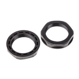 50 pcs - RS PRO Black Nylon 66 Cable Gland Locknut, PG21 Thread, IP68