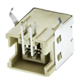 5 pcs - TE Connectivity Right Angle, PCB Mount, Through Hole, Socket Type B 2.0 USB Connector