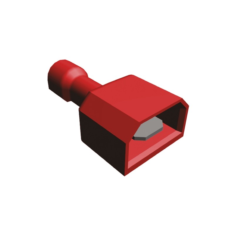 20 pcs - 2-521105-2 TE Connectivity Ultra-Fast .187 Clear, Red Insulated Male Spade Connector, Tab, 4.75 x 0.81mm Tab Size, 0.3m