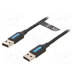 10 pcs : COJBC - Cable, USB 2.0, USB A plug,both sides, nickel plated, 0.25m, PVC