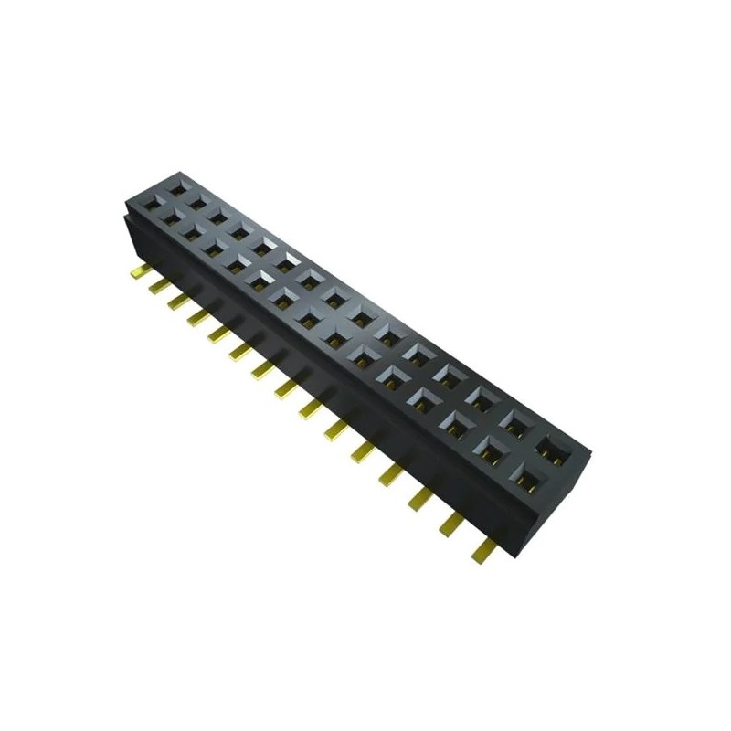 5 pcs - Samtec CLM Series Vertical Surface Mount Socket Strip, 6-Contact, 2-Row, 1mm Pitch, Through Hole Termination