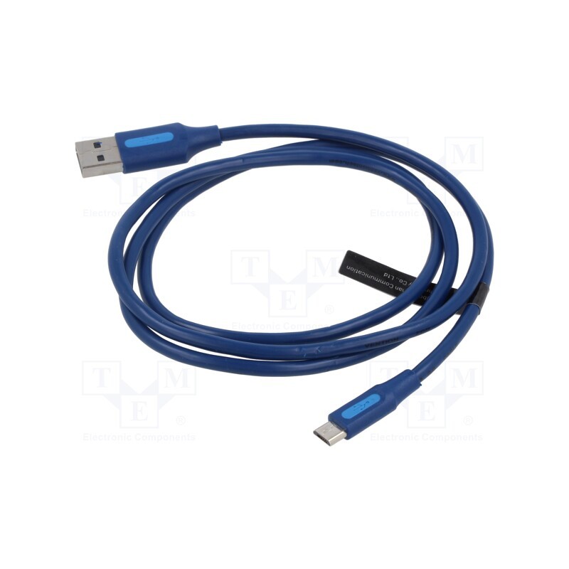 10 pcs : COLLF - Cable, USB 2.0, USB A plug,USB B micro plug, nickel plated, 1m