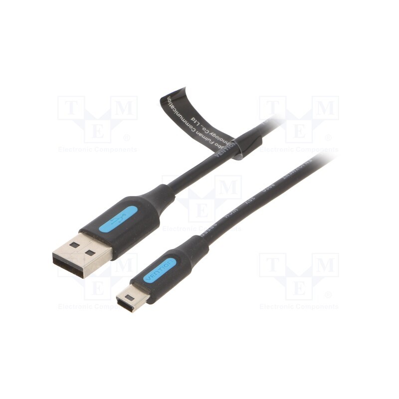 10 pcs : COMBH - Cable, USB 2.0, USB A plug,USB B mini plug, nickel plated, 2m