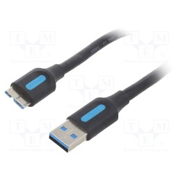 10 pcs : COPBC - Cable, USB 3.0, USB A plug,USB B micro plug, nickel plated