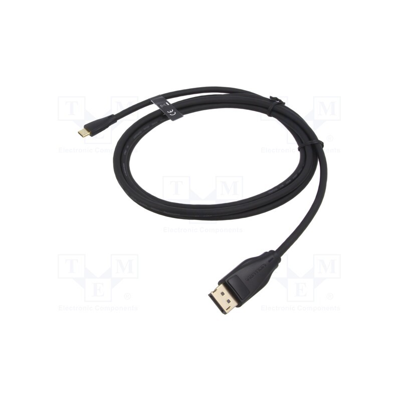 10 pcs : CTHBF - Cable, USB 2.0, USB A plug,USB C plug, nickel plated, 1m, black