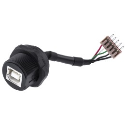 1 pcs - ASSMANN WSW Straight, Panel Mount, Socket Type B 2.0 IP67 USB Connector