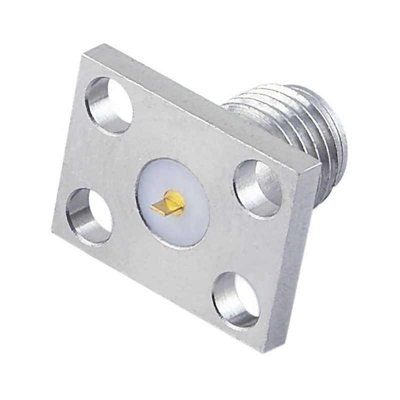 1 pcs - RS PRO Female, Male Flange Mount SMA Connector, 50Ω, Solder Termination, Straight Body