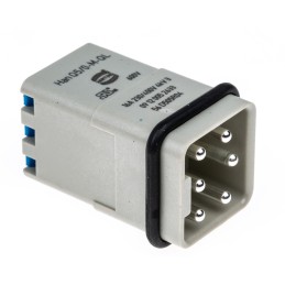 1 pcs - HARTING Heavy Duty Power Connector Insert, 16A, Male, HAN Q Series, 5 Contacts