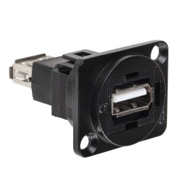 1 pcs - RS PRO Straight, Panel Mount, Socket Type A to A 2.0 USB Connector
